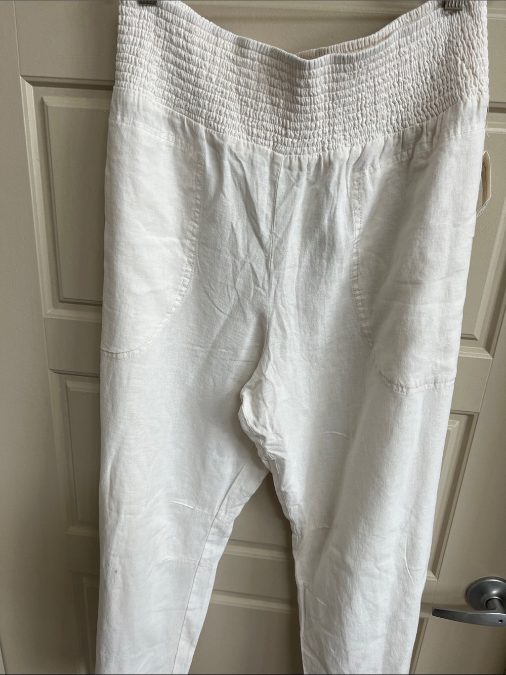Anthropologie pilcro Linen blend Crop Wide Leg Culottes Pants XL white summer - Picture 4 of 10